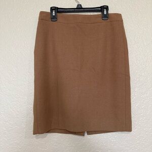 J. Crew Classic Pencil Skirt Wool Blend Camel Color in Size 0 Business Preppy